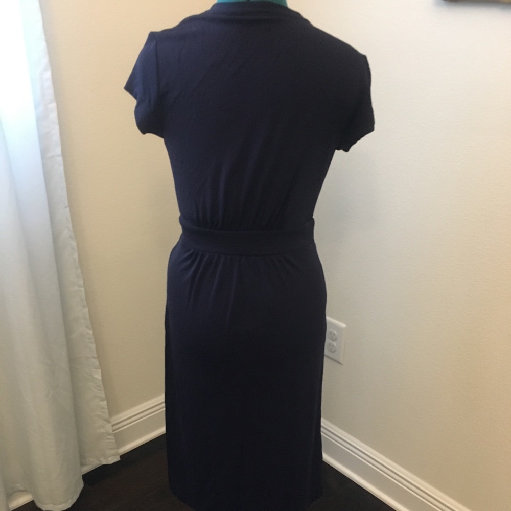 Navy blue wrap dress
